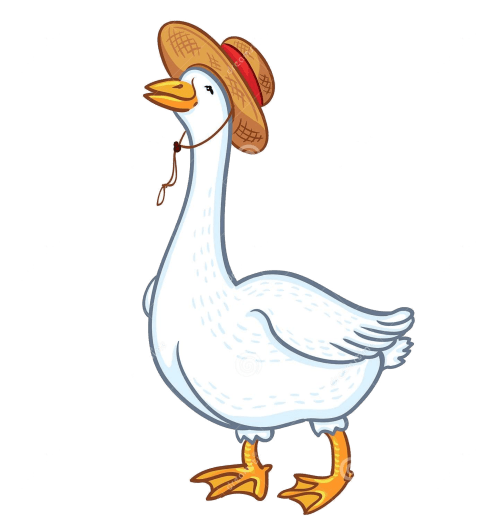 Anatra dei cartoni animati con sombrero a Podere Oca Bianca B&B, Pescia Romana
