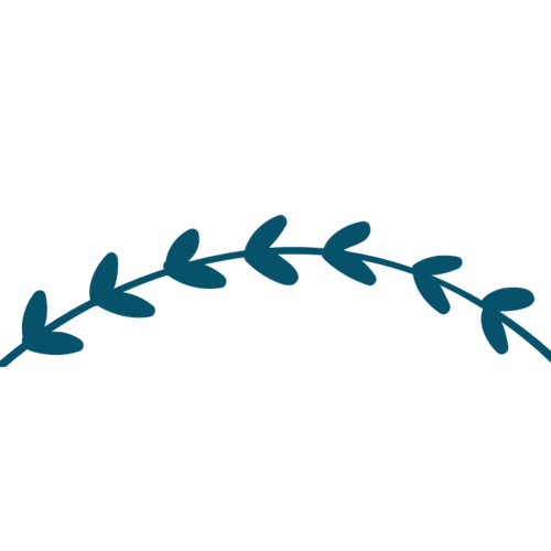 Elegant teal leaf branch decoration for French Riviera House in Menton