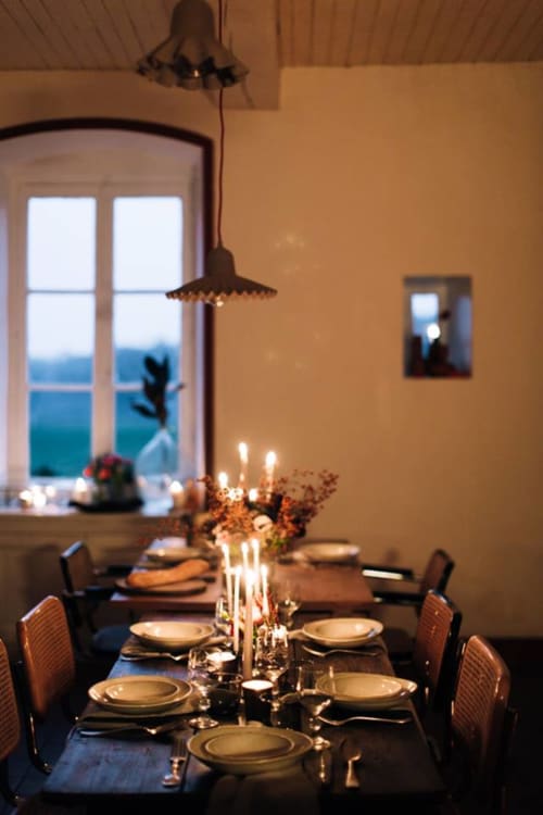 dining table - stay at Chateau Le Breuil