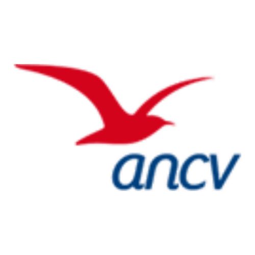Logo ANCV représentant les chèques-vacances acceptés à la chambre d'hôtes CafecouetBreizh à Guipry-Messac, France