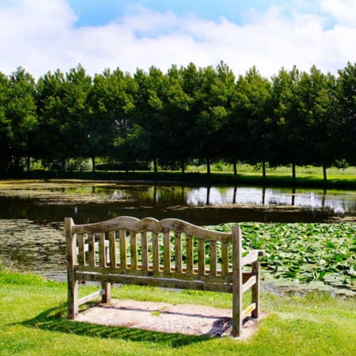 Photo of the bench of the Garden of the personalities in Honfleur.