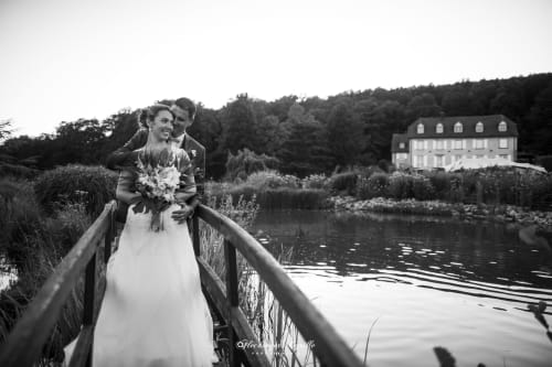 The love couple on the bridge