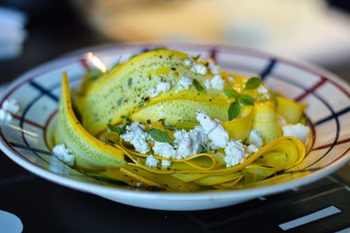 Roasted pear salad with crumbled cheese and herbs at Mas De Lafeuillade, Montpellier bed and breakfast