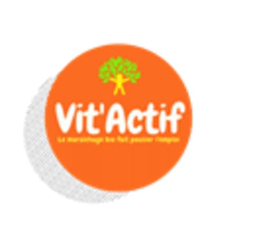 Logo VitActif avec arbre vert et silhouette jaune, marque bien-être Au Gite d'Isigny en Normandie
