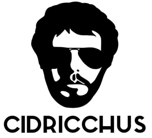 Logo Cidricchus avec visage barbu stylisé - marque de cidre associée à l'Au Gite d'Isigny, gîte normand