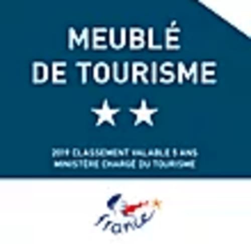 Distintivo di certificazione per alloggio turistico a due stelle per il Gites Kaladja, bed and breakfast a Port-Louis, Guadalupa