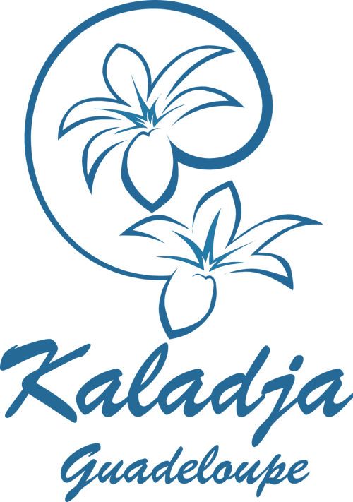 Logo Kaladja Guadalupa con fiori tropicali, marchio della struttura ricettiva Port-Louis