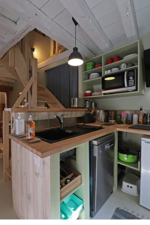 Maison d'hôte La Dragonne - cuisine  équipée - séjour en Normandie, Bellême, Le Perche