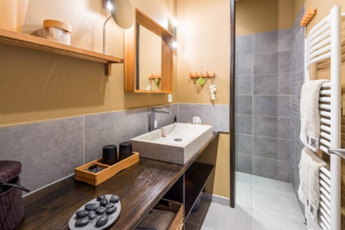 bagno privato - camera doppia - Les Terrasses Dorées en Beaujolais