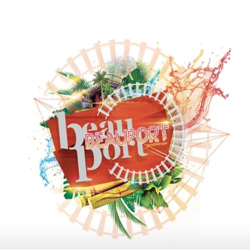 Logo Beauport con elementi tropicali e giostra per Gîtes Kaladja a Port-Louis, Guadalupa