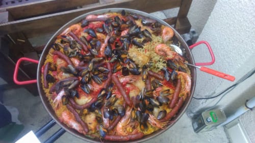 Paella au restaurant de Barnas, Auberge de Barnas.