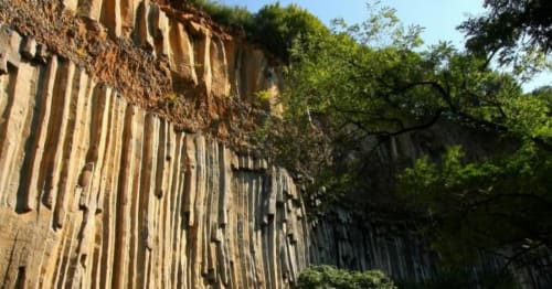 La coupe de Jaujac, Site volcanique.