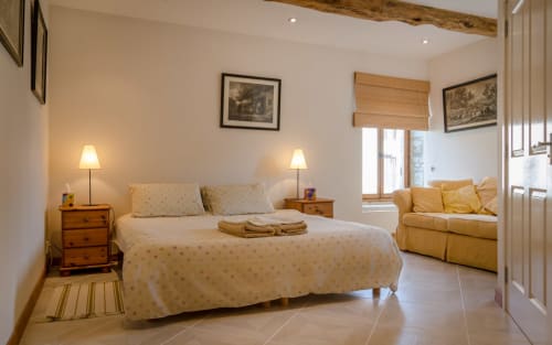 Double room with sofa, Cussay house in Indre-et-Loire, maison Arc en ciel, France. 