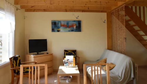 Coin salon de la maison "La Biche" - 2 à 4 personnes - location vacances à belle ile - les maisons de Kerdavid'île