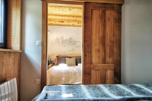  chambre, lit double, chalet la cachette du ballon, vosges, montagne, chalet pour amoureux