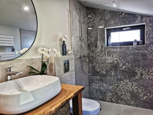 Salle de bain moderne, chalet proche vignoble, chalet proche Colmar, La cachette du ballon, côté montagnes