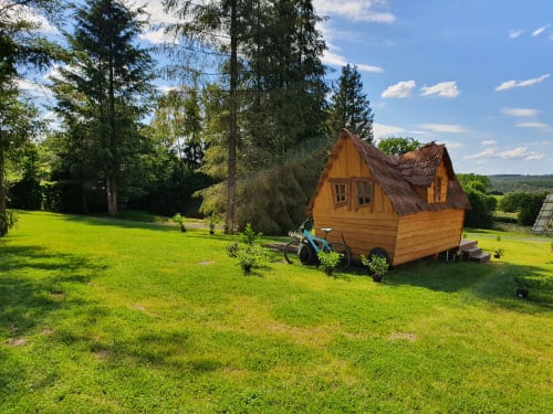 Buiten, ongewone accommodatie, À l'ombre du Chêne, Les refuges du chalet, België. 