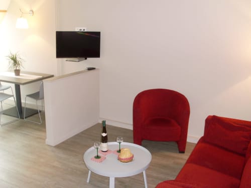 salon avec Tv - Gîtes et chambres d'hôtes Maison Ungerer Hunspach - Alsace France