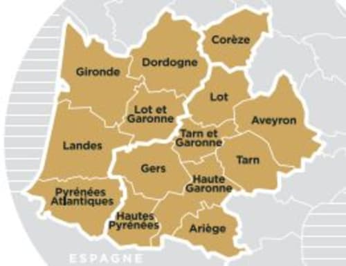 région Aquitaine, Sud-Ouest de la France proche du Lot et de la Dordogna