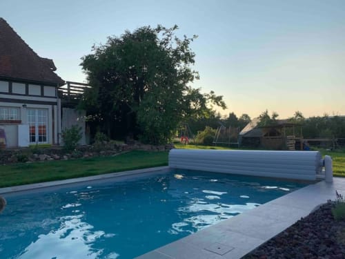 Quiet pool slide in the countryside at Le Clos d’Azel, charming cottage near Strasbourg.