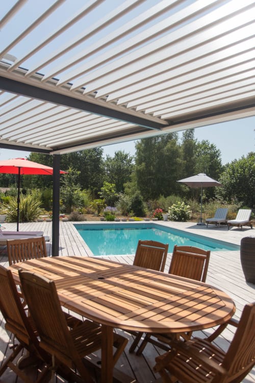 piscine avec terrasse - Maison d'hôte avec piscine Medoc - Dune et Coquelicot - Gaillan en Medoc
