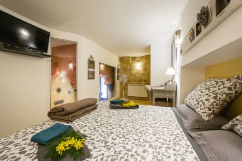 chambre avec TV - appartement de charme - Sarlat Appartements de la Boétie - Dordogne