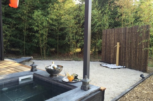 Jacuzzi terrasse - Jardin japonais - Logements privatifs - Hébergements insolites - Centre-val-de-loire - Loiret - Orléans - La lauthière