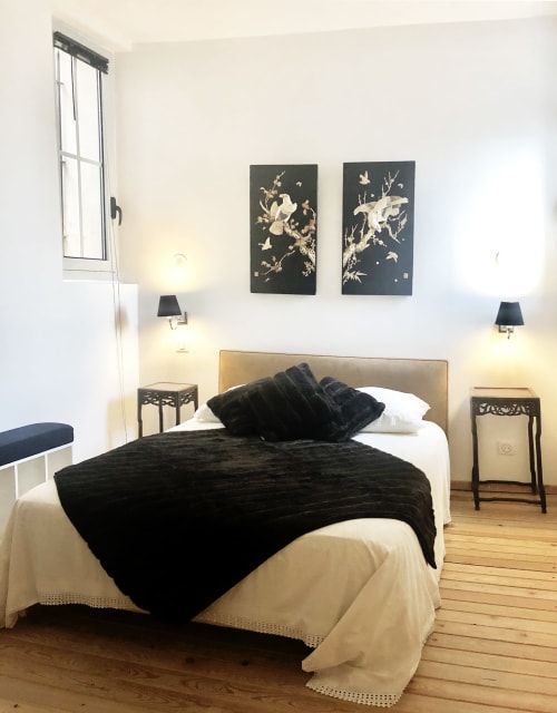 Les Remparts Antibes - Location saisonnière de vacances - Côte d'Azur - Appartement deux-pièces Onyx - chambre - vue mer