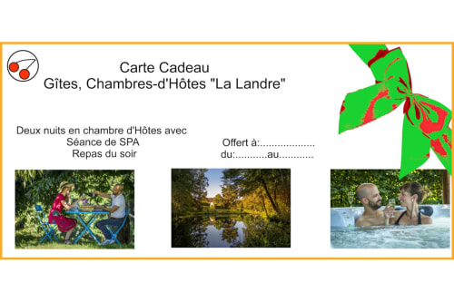 Nous vous proposons de vous envoyer cette magnifique carte cadeau personnalisée des Gîtes, Chambres d’Hôtes « La Landres » Lorraine, Vosges 