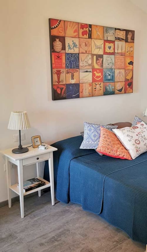 Luna | Corte Buenavista - camera matrimoniale con letti singoli per 4 persone. Sala e bagno privato. Cucina, macchina del caffè, Wifi, piscina.