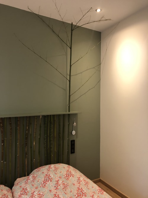 Tête de lit en bambou,Chambre Sylvestre, Le Clos de Poulies, Maison et table d'hôtes, Sologne.