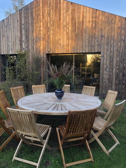 Clos des Poulies Chambre d'hôtes en Sologne Table d'hôte séjour au calme vue façade en bois brulé Couché de soleil table d'hôtes
