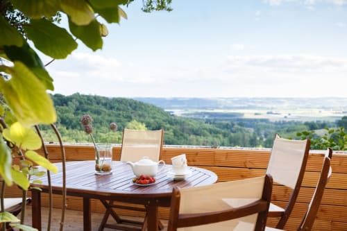 Superbe vue depuis la chambre, Chambre d'hôtes, Clermont Dessous, Les terrasses de Bessou.