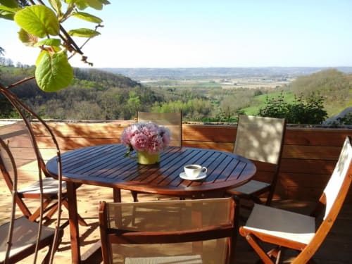 Vue sur la nature, terrasse, Chambre d'hôtes, Clermont Dessous, Les terrasses de Bessou.