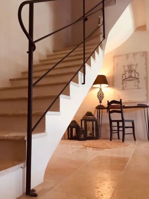 Escalier et bureau, La Melonnerie, Bastide, Lacoste, Luberon.