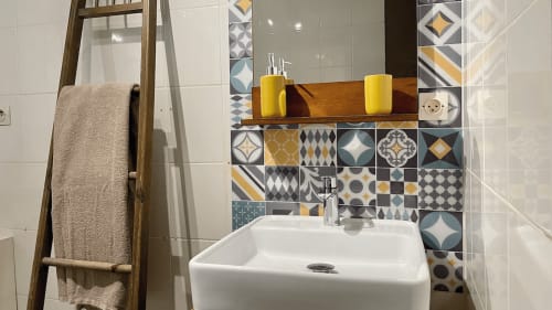 Salle de bain, vasque, Manoir de la Bégaudière, Le De Kerguelen, Mont-Dol.