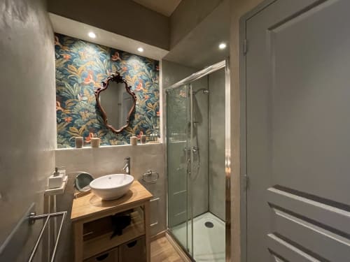 Espace salle de bain, douche, Manoir de la Bégaudière, Le Mahé de la Bourdonnais, Mont-Dol.