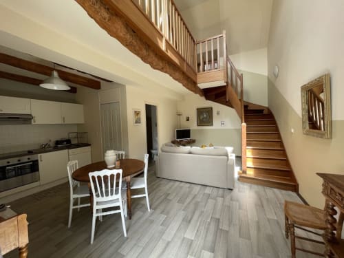 Logement, salon et salle à manger, gîte Le chateaubriand, Manoir de la Bégaudière, Gîte de charme, Mont-Dol.