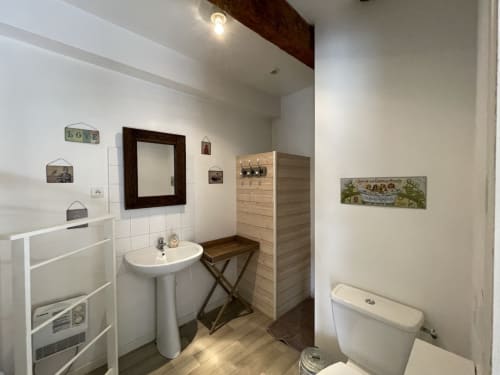 Salle de bain, logement Le chateaubriand, Manoir de la Bégaudière, Gîte de charme, Mont-Dol.