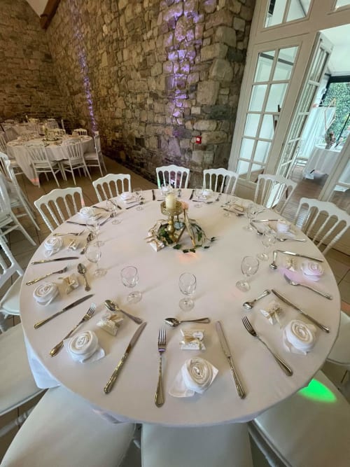 Grande table de réception, Mariages, événement, célébration, Manoir de la Bégaudière, Mont-Dol