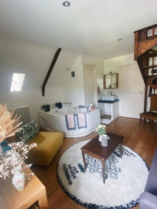 Chambre double vue jardin avec baignoire-spa - Dinan | Villa Tourelle