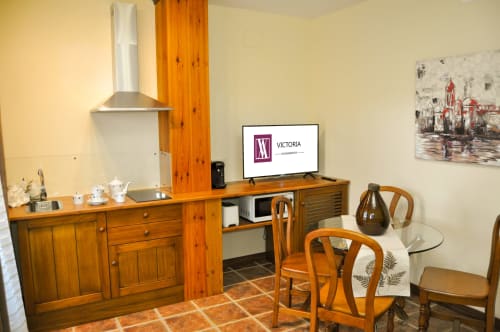ALOJAMIENTOS VICTORIA | Amplia Habitación en el centro de Sigüenza, moderna, cálida con salón privado y vistas a jardines 