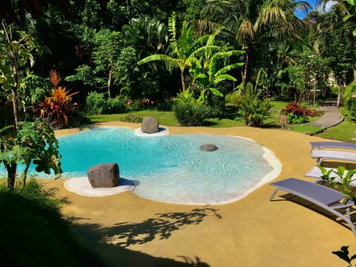 Piscine, étendu d'eau, espace détente, pointe-noire, hébergements insolites, West Indies cottage, Guadeloupe. 