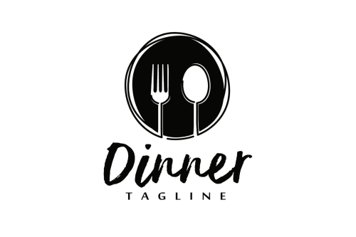 Dinner logo with fork and spoon icon for Locations Loc'Maria Belle Ile en Mer restaurant services