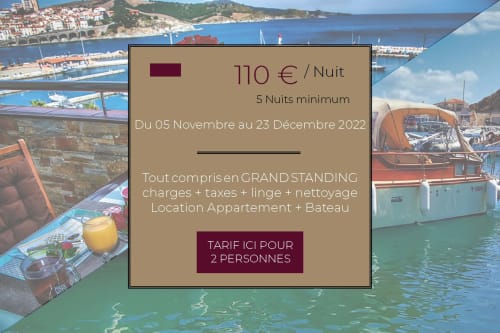 Banyuls-sur-Mer apartment rental offer: €110/night, 5-night minimum, November-December 2022