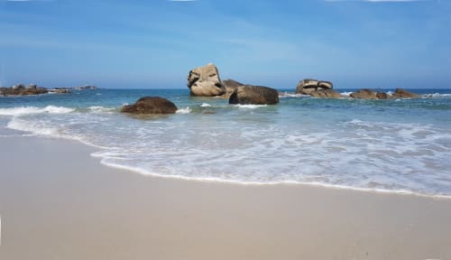 Plage avec rochers - Santec Bretagne - maison d'hôtes Les quatre vents 