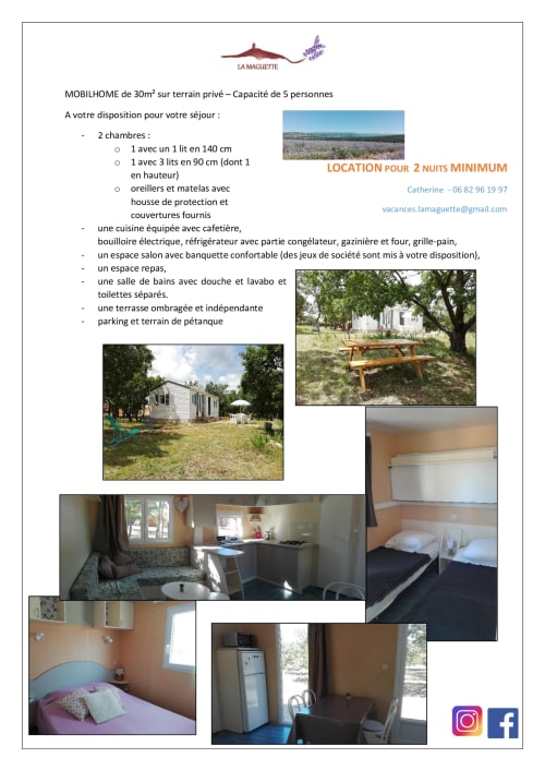 Location bungalow 5 personnes - La Maguette - Sault