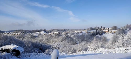 Paysage de lorraine sous la neige, Spa, sauna, bain nordique, Alsace, Vosges, fredgites. 