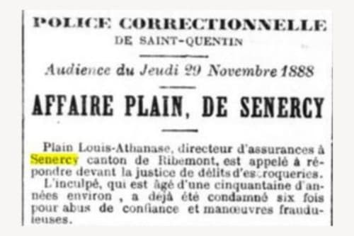 Affaire plain de senercy