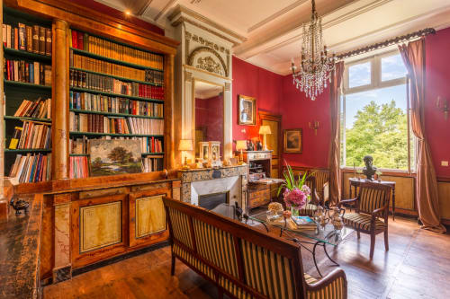 La bibliothèque "Empire" - Château d'Estrac - Hastingues